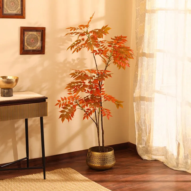 Luviro Bushy Artificial Sumac Plant With Black Plastic Pot 5 ft media 4