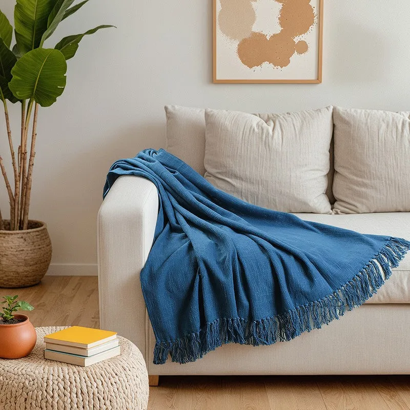 Lightweight Decorative Throw Blue media 3