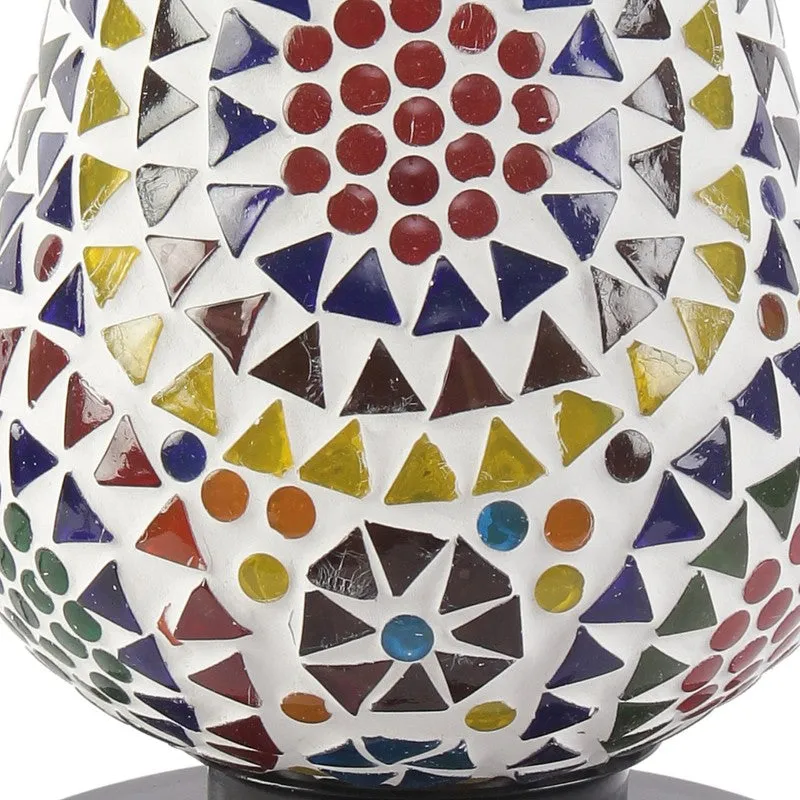 Lumeweave Mosaic Glass Wooden Table Lamp With Base - Multicolor media 7