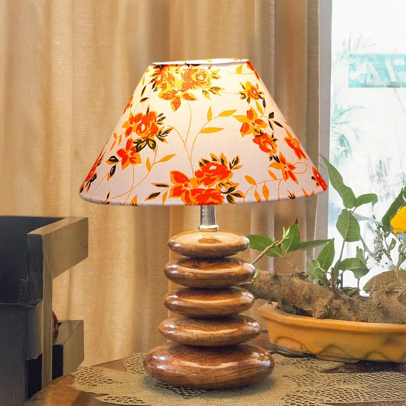 Solvion Cotton Table Lamp With Wooden Base - Multicolor media 3