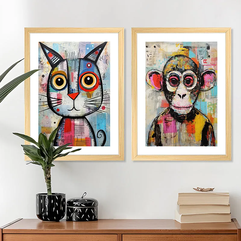 Psych Fauna Wall Art With Frame - Set Of Two media 4