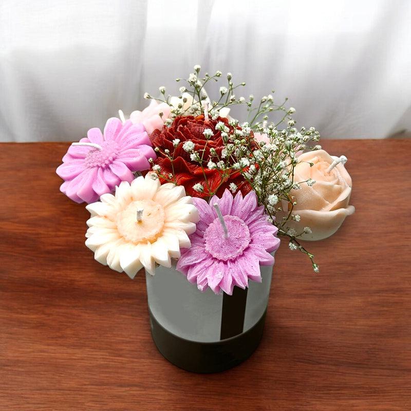 Violet Dreams Lavender & Jasmine Scented Soy Wax Candle Bouquet media 3
