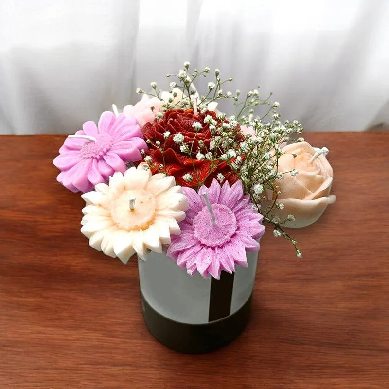 Violet Dreams Lavender & Jasmine Scented Soy Wax Candle Bouquet media 3