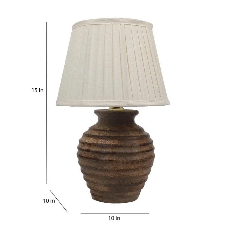 Vesara Pablo Fabric Table Lamp - White,Beige media 5