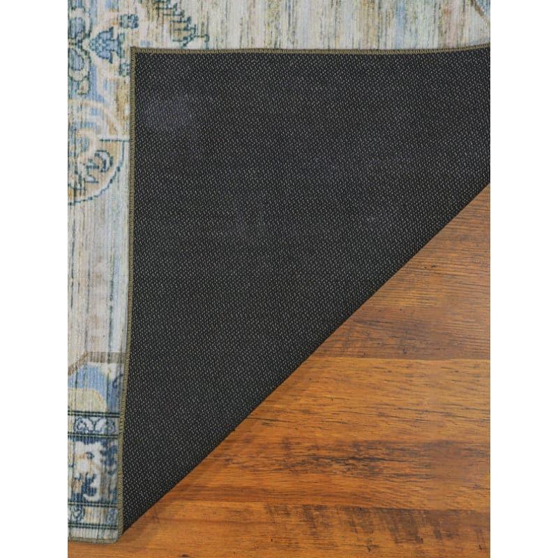 Evina Ethnic Anti Slip Carpet - Beige & Aqua media 5