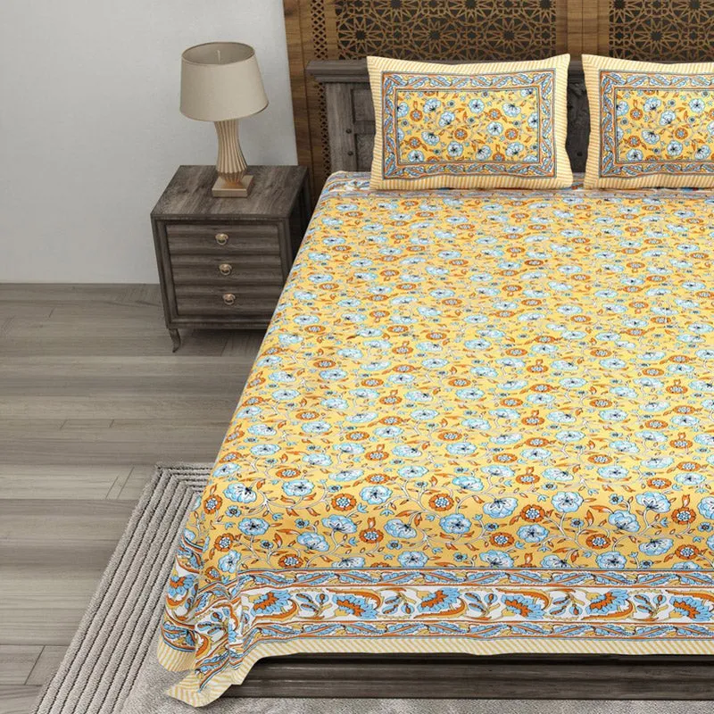 Geora Cotton Bedsheet (Yellow) - 240 TC media 3
