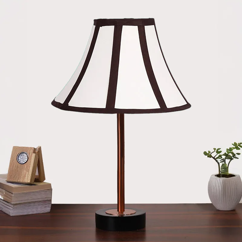 Stripra Rodin Wooden Table Lamp - White,Copper,Black media 3