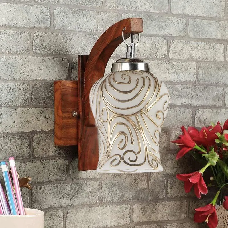Dila Forma Mosaic Glass & Wooden Wall Lamp media 3