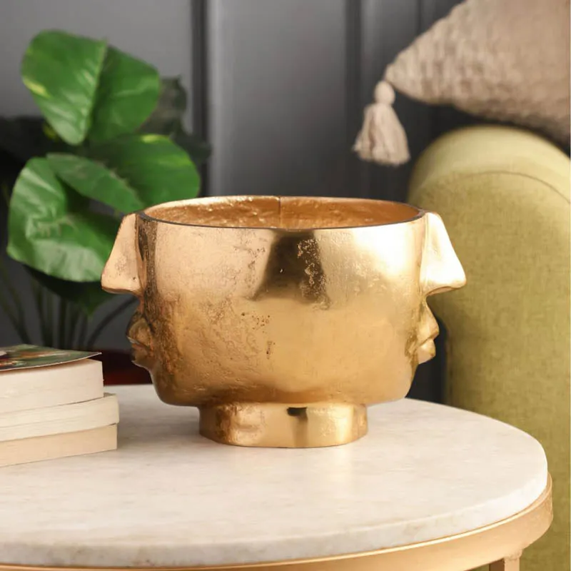 Celine Two Face Vase - Gold media 3