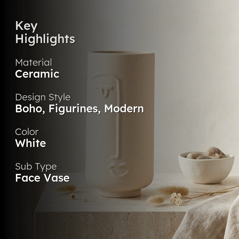 Ada Face Vase - White media 2