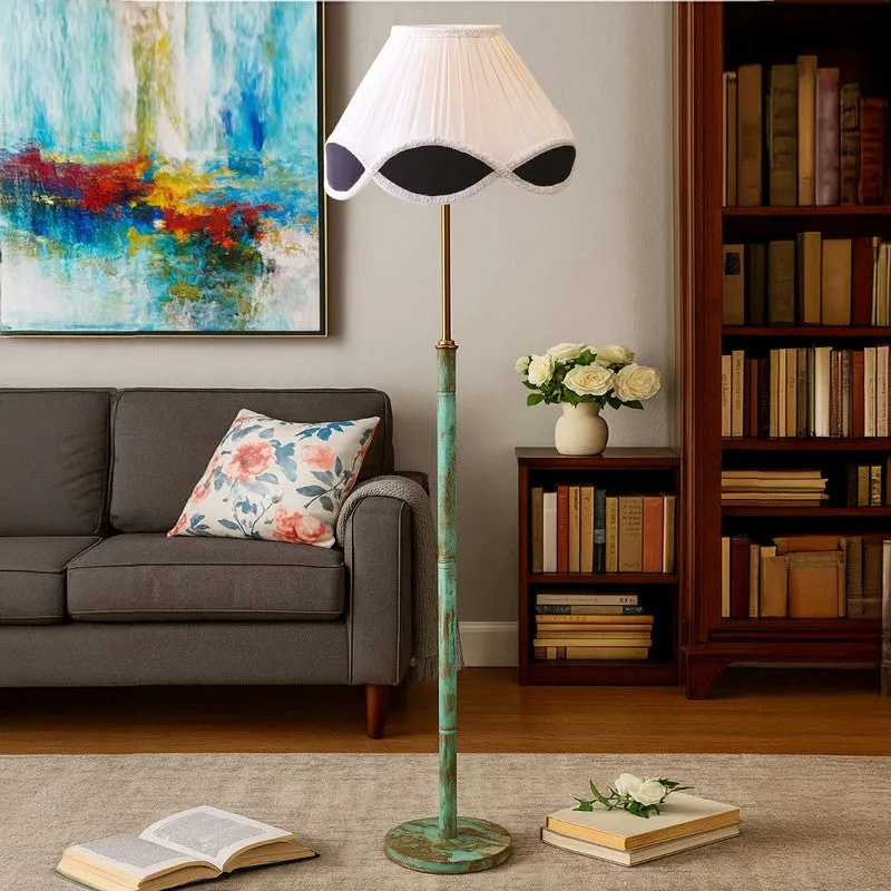 Cozy Nest Wooden Floor Lamp - White & Black media 4