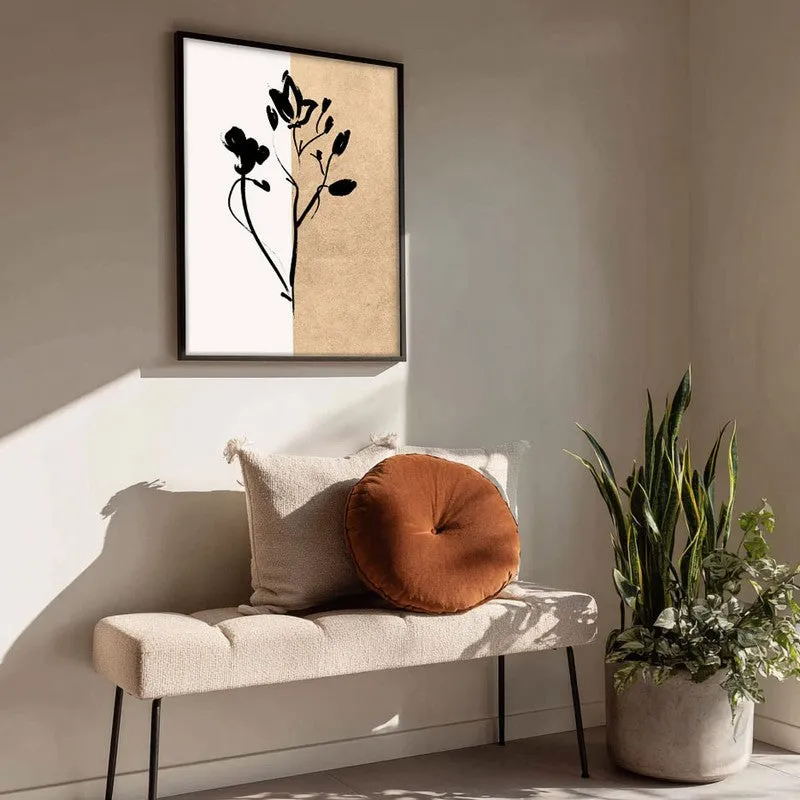 Dual Bloom Canvas Wall Painting With Black Frame media 4