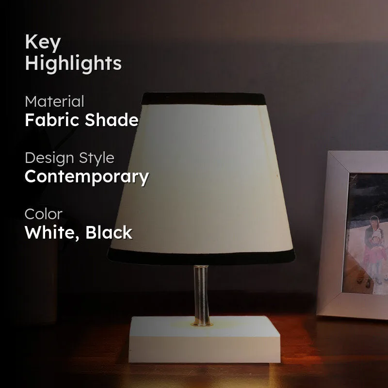 Alsa Fabric Table Lamp - White,Black media 2
