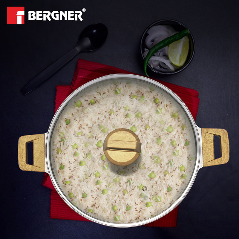 Bergner Smooth Sear Induction Safe Non-Stick Casserole With Lid  - 30 cm/5000 mL media 4