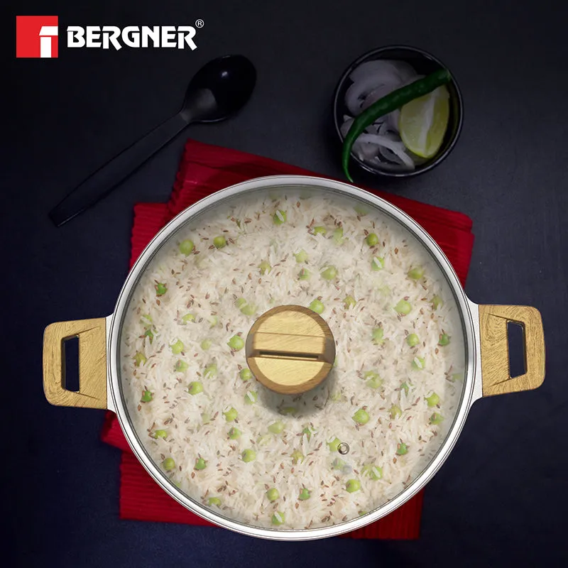 Bergner Smooth Sear Induction Safe Non-Stick Casserole With Lid  - 30 cm/5000 mL - 4