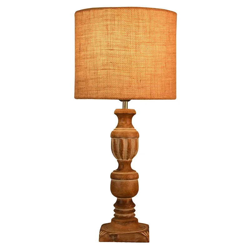 Candela Carve Fabric Table Lamp - Beige media 3