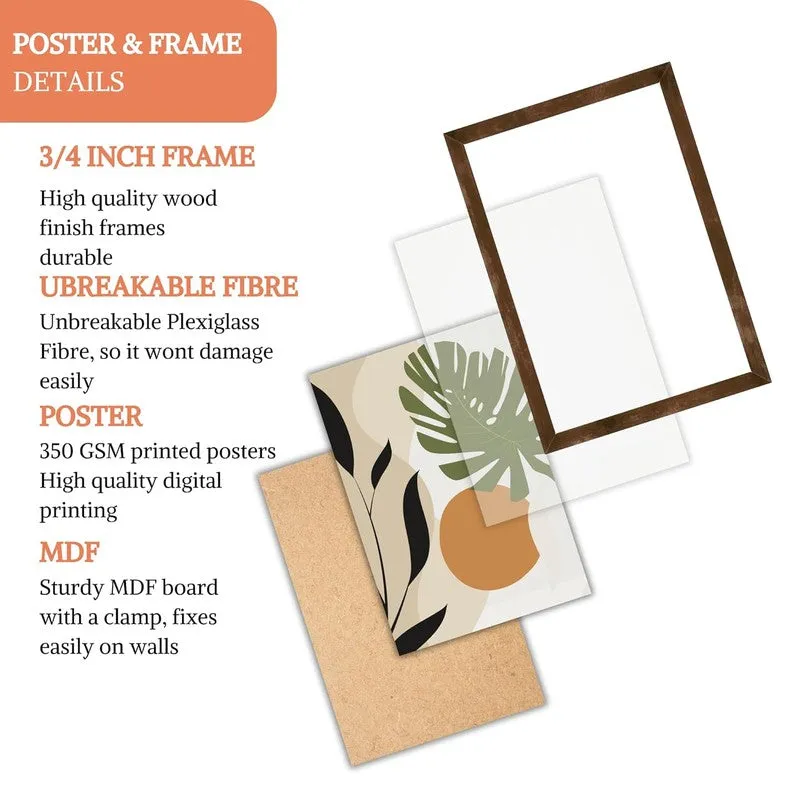 Earthy Aura Paper Wall Painting With Frame - Brown media 6
