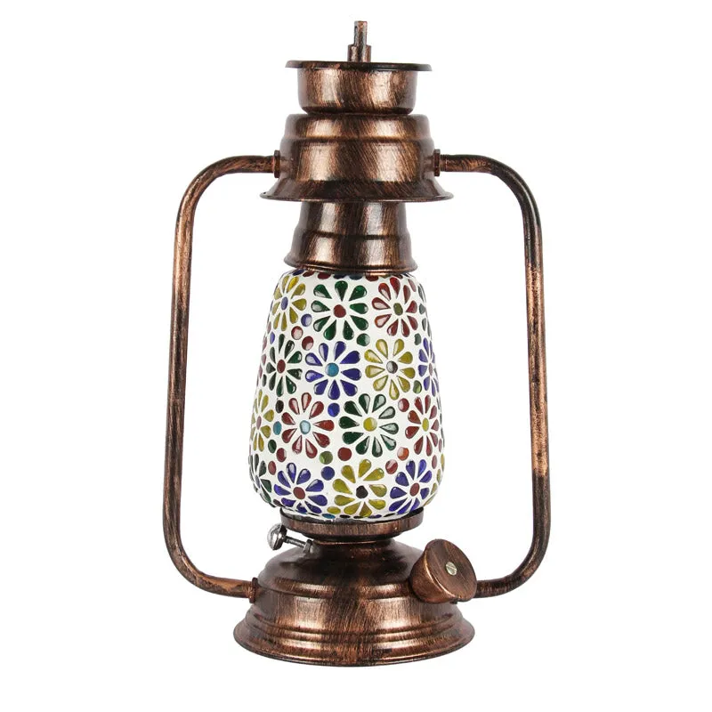 Madhura Mosaic Lantern Iron Table Lamp - Multicolor media 5