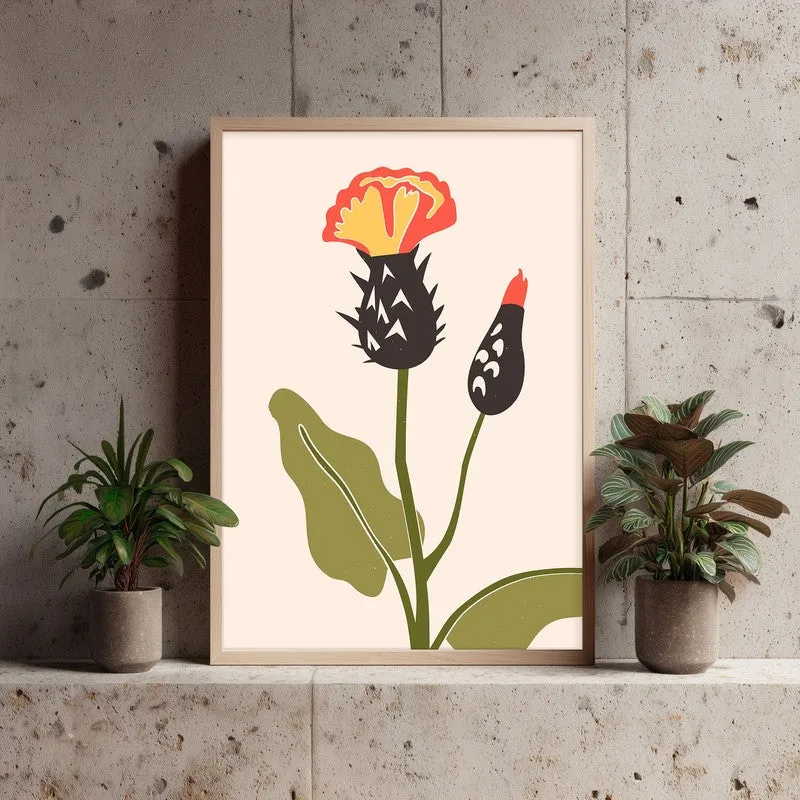 Floral Symphony Archival Canvas Wall Art - Natural Brown Frame media 4