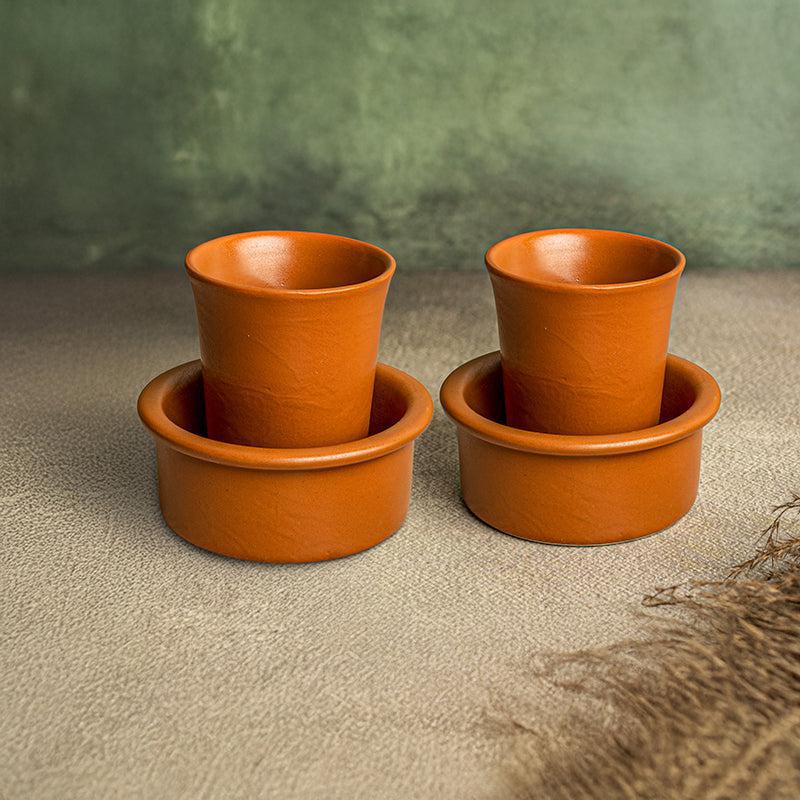 Brew Coffee Ceramic Dabara Set (120 ML) - Four Piece Set