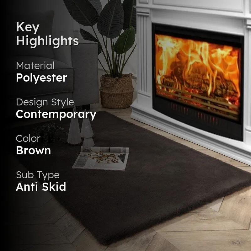 Ruffle Luxe Area Rug - Cocoa Brown media 2