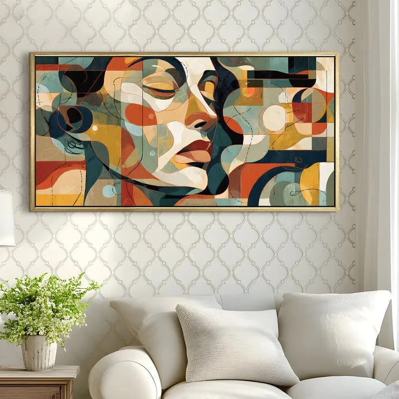 Mosaic Mind Canvas Wall Painting With Frame media 4