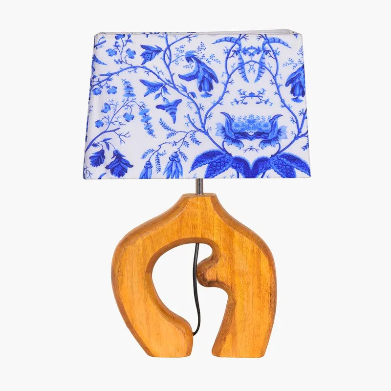 Natura Curve Wooden Fabric Table Lamp - White,Blue,Brown media 3