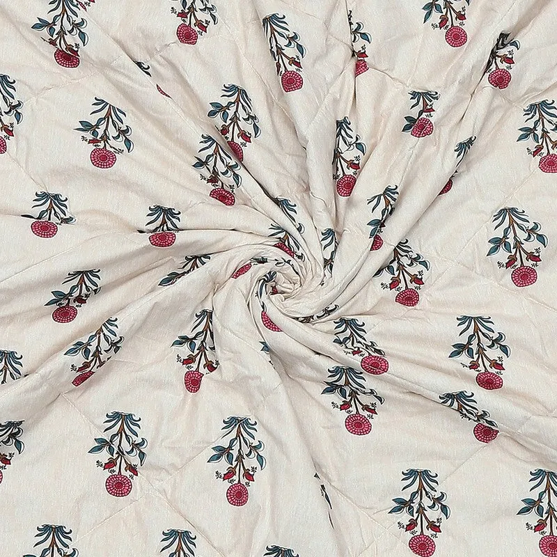 Monte Carlo Rosavyn Floral Polyester Reversible Comforter (Beige) - 120 GSM media 6