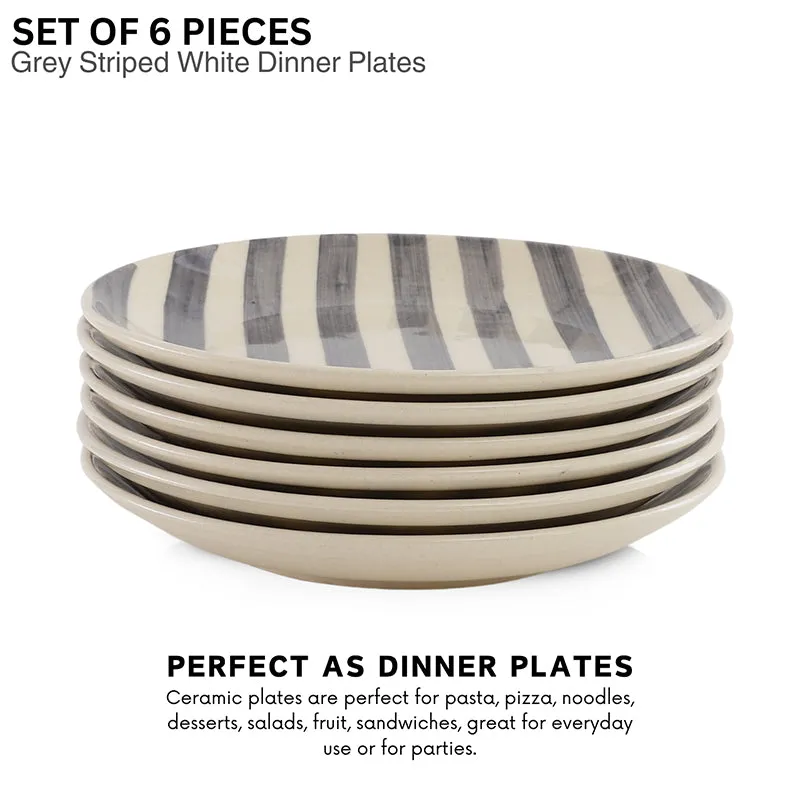 Cross Strips Ceramic Dinner Plate - Set Of Six media 4