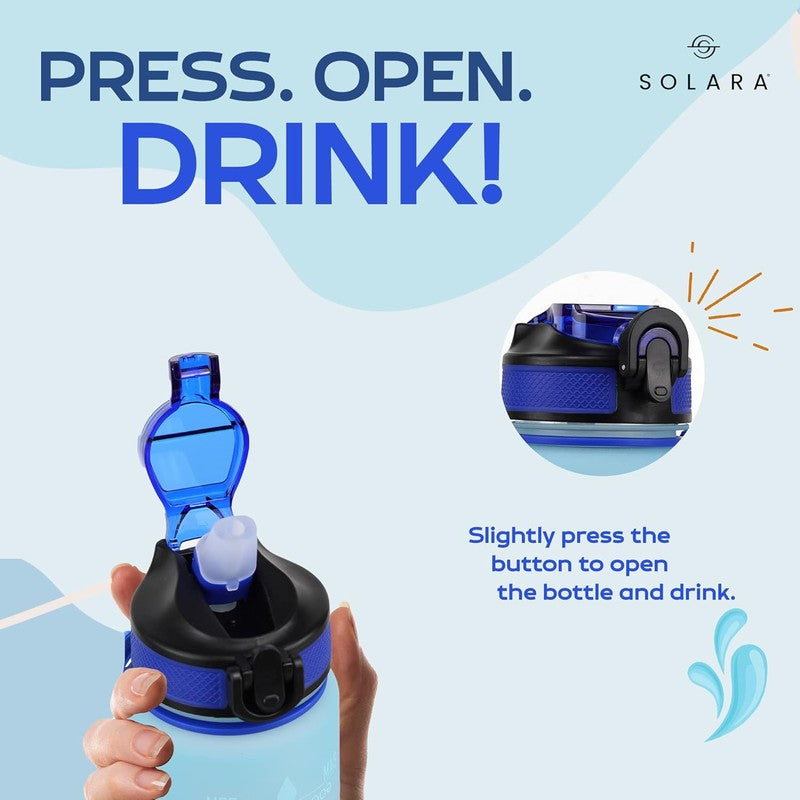 Solara Sportiq Plastic Water Bottle (1000 mL) - Blue media 5