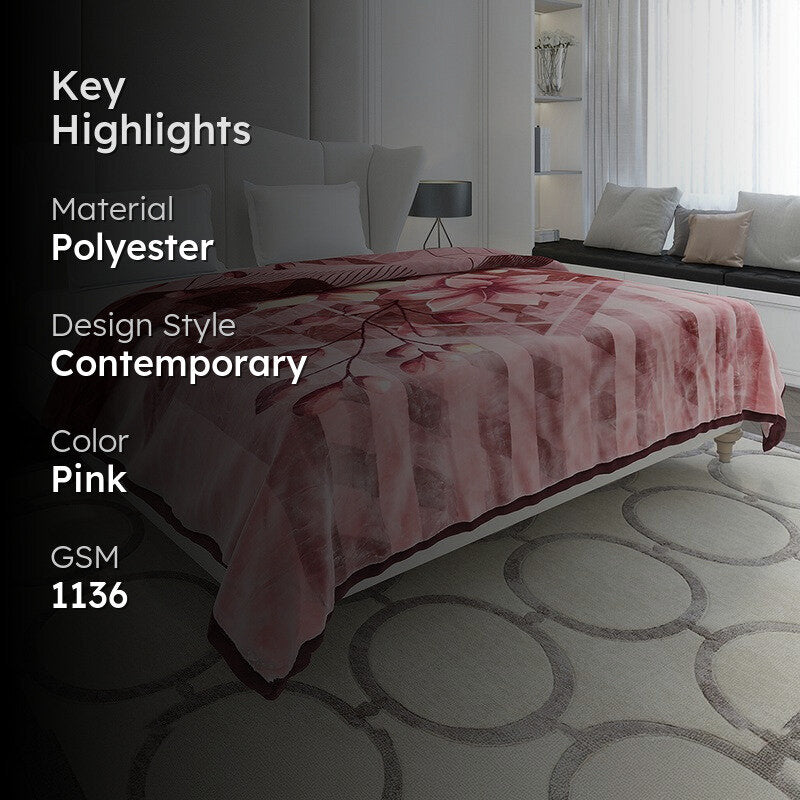 Monte Carlo Blossom Bliss Blanket (Pink) - 1136 GSM media 2