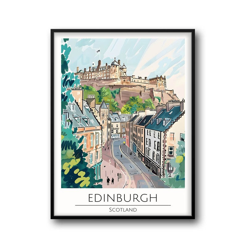 Vintage Edinburgh Framed Canvas Wall Painting media 5