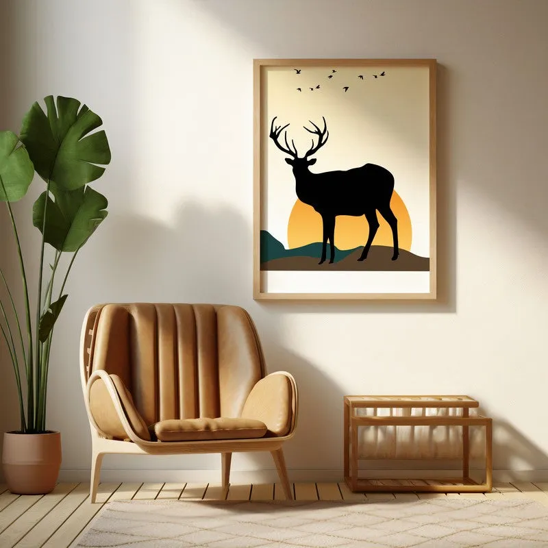 Moonlight Meadow Archival Canvas Wall Art - Natural Brown Frame media 1