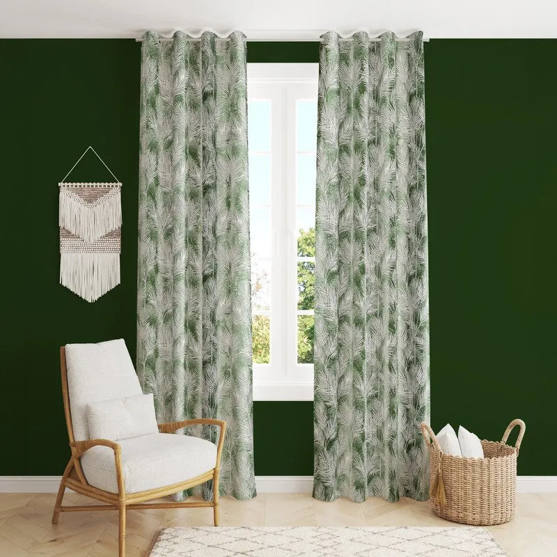 PureShade Printed Curtains (Green) - Set Of Two media 1