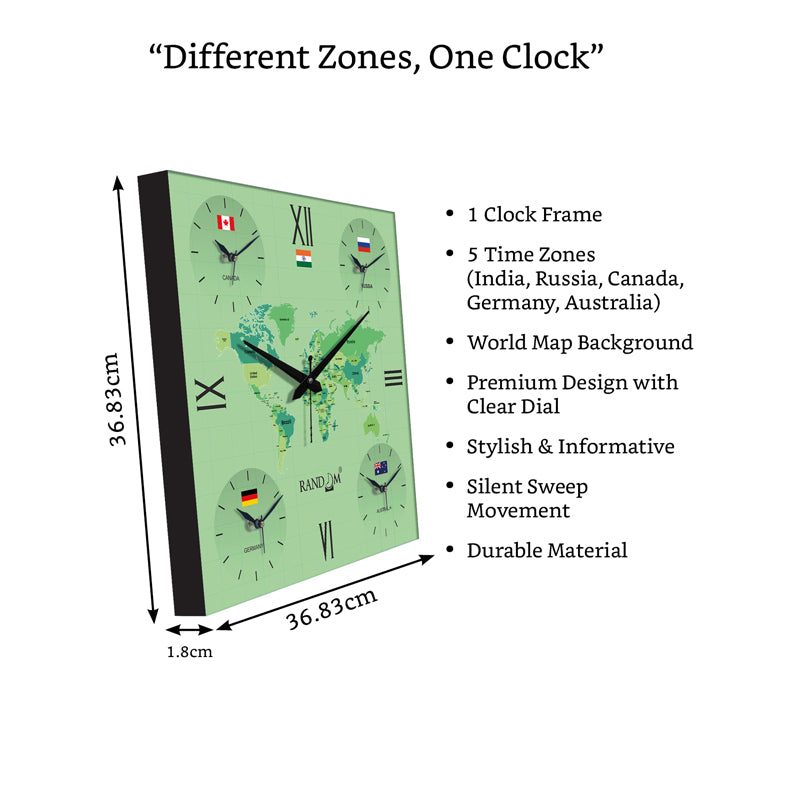 World Time Zone Wall Clock - Green media 7