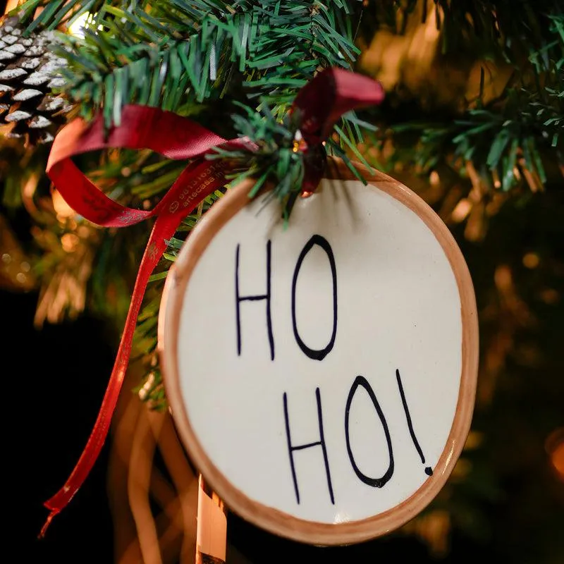 Ho Ho! Ceramic Christmas Ornament media 3