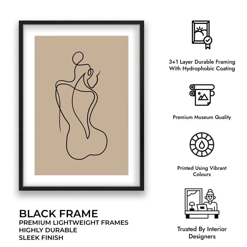 Vellum Nude Canvas Wall Painting With Black Frame media 12
