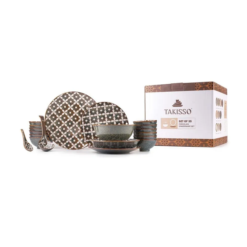 DineHollow Porcelain Dinner Set - 35 Piece Set media 6