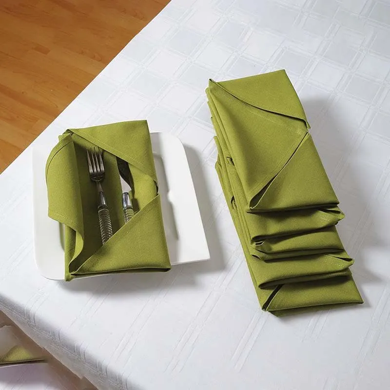 Swayam Fern Green Cotton Dinner Napkins - Set Of Six media 1
