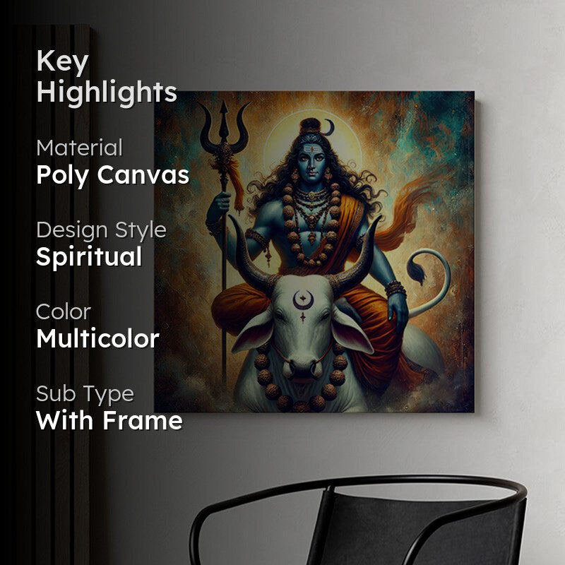 Lord Shiva Riding Nandhi Wall Painting media 2