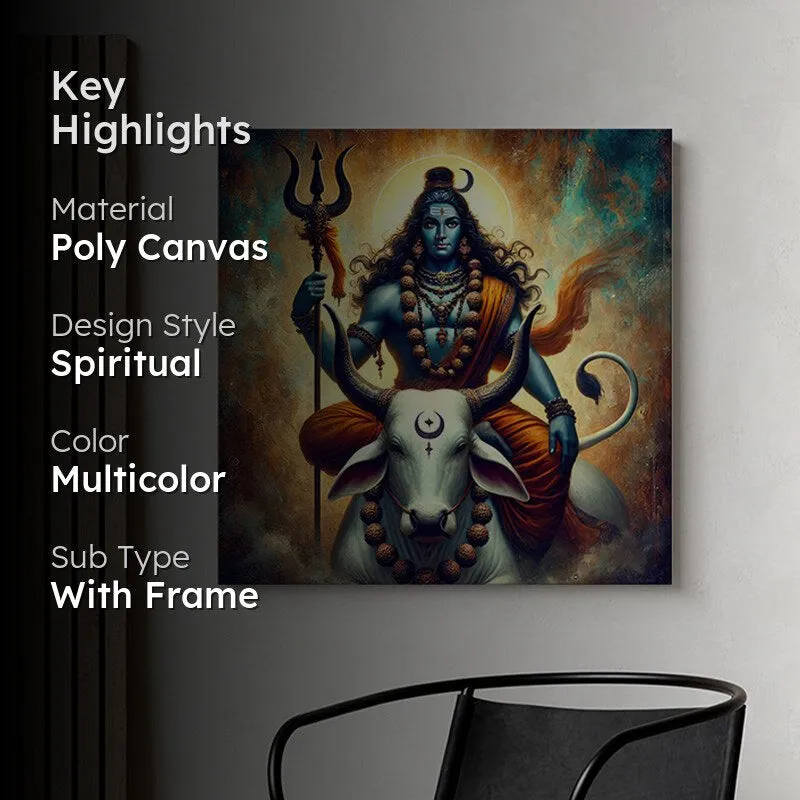 Lord Shiva Riding Nandhi Wall Painting media 2