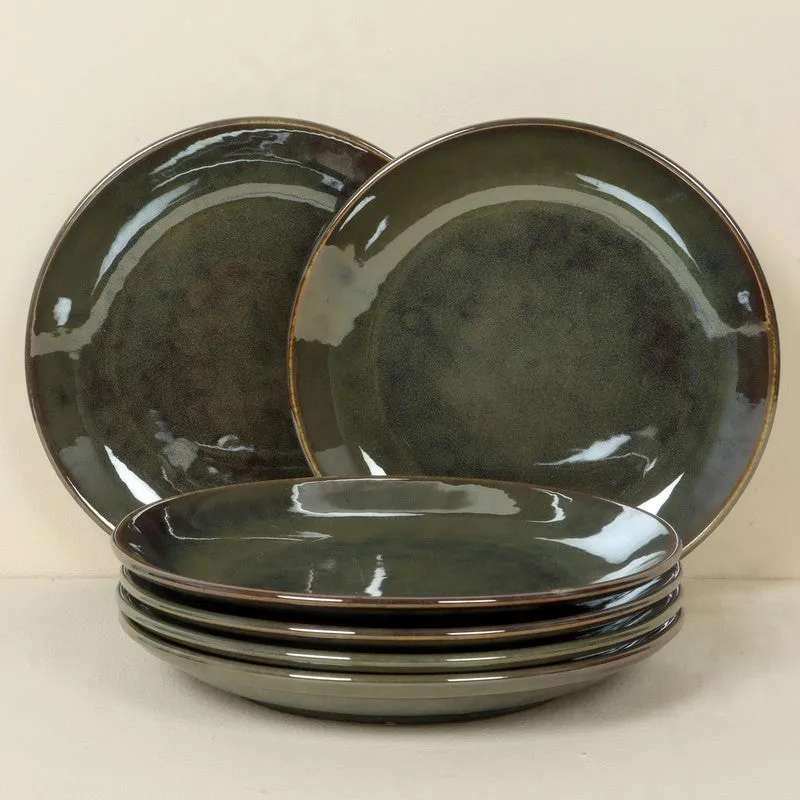 Ceramic Dinner Plates (Olive Green) - Set Of Six media 4