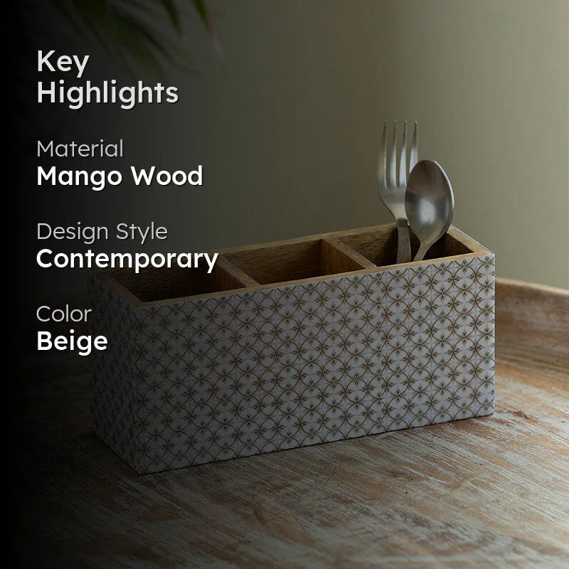 Takhti Trio Wood Cutlery Stand media 2