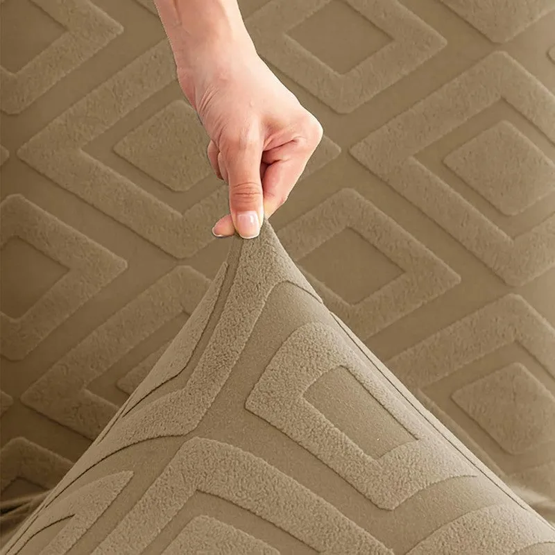 Diamante Jacquard Chair Cover (Camel) - Set Of Four media 4