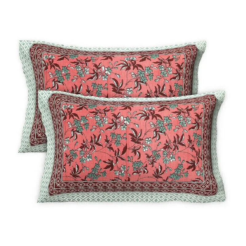 Florava Cotton Bedsheet (Red,White) - 240 TC media 5