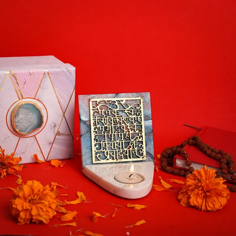 Gaytri Mantra Agate TeaLight Holder media 1