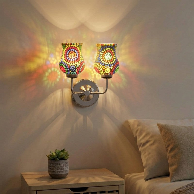 Tessera Glow Mandala Art Glass Wall Lamp