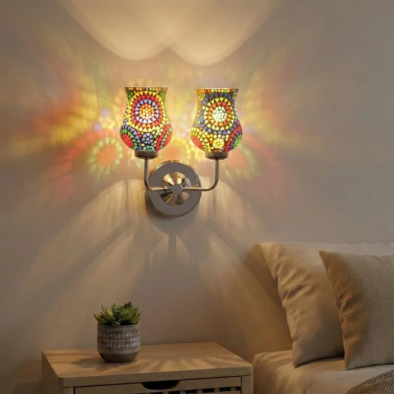 Tessera Glow Mandala Art Glass Wall Lamp media 1