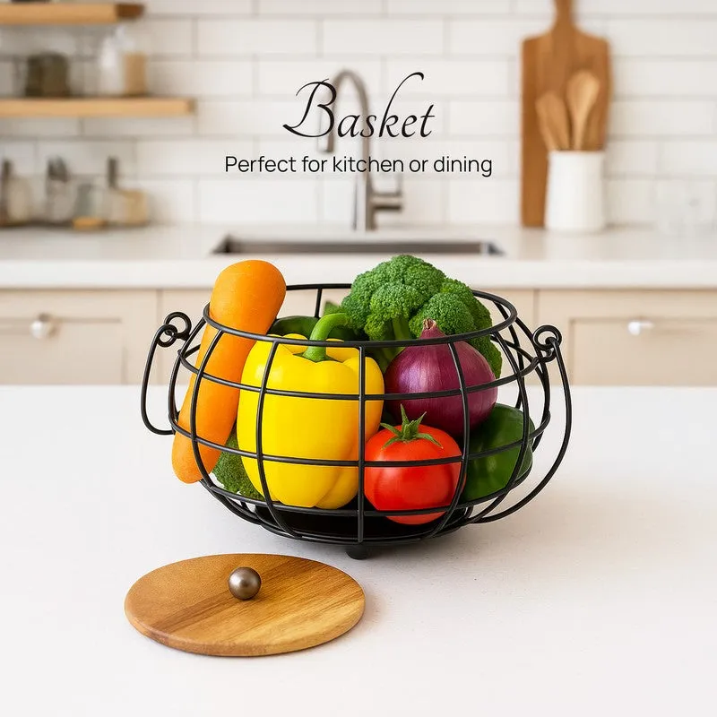 Pot Luck Basket With Lid - Black media 4