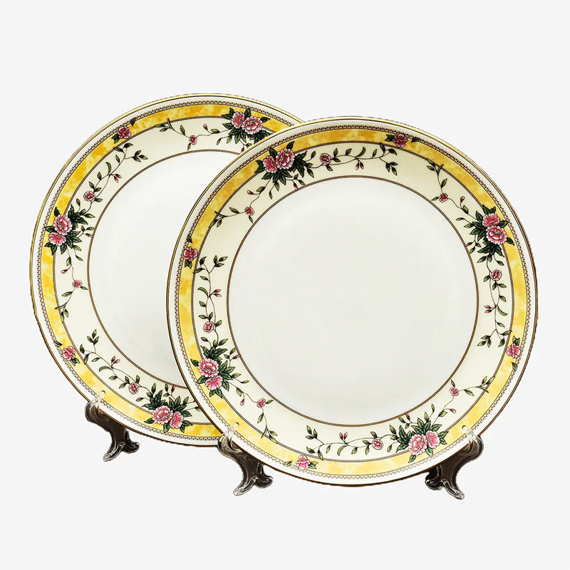 Yesenia 24k Gold Brushed Porcelain Dinner Set - 21 Piece Set media 9
